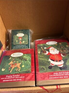 Hallmark 2000 Ornament Set - Christmas Jingle Bell Kringle, Ringing Reindeer (3,